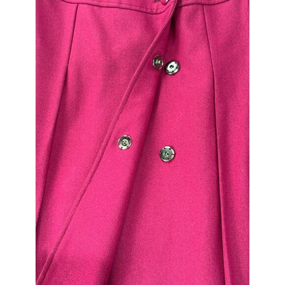 Y2K GUESS Mulberry Wool Coat Womens Preppy Peacoat Dark Fushia Jacket MED 2000s - Picture 6 of 12